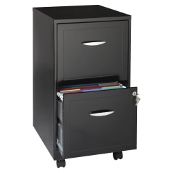 Realspace® 18"D Vertical 2-Drawer Mobile File Cabinet, Black