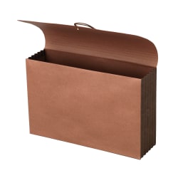Office Depot® Brand Paper Extra-Wide Expanding Wallets With Flap, 1 Pocket, Expansion 5-1/4", 8 1/2" x 14", Legal, Brown, Pack of 2