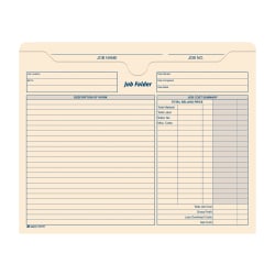 Adams® Job Folders, 2" Expansion, 11 3/4" x 9 1/2", Manila, Pack Of 15 Folders
