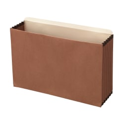 Office Depot® Brand File Cabinet Pockets, 5-1/4" Expansion, Legal Size, Brown, Box Of 5