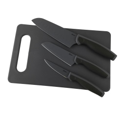 Oster Slice Craft 4-Piece Cutlery Set With Cutting Board, Black