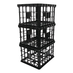 Office Depot® Brand File Crates, Medium Size, Black, Set Of 3