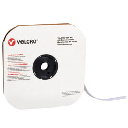 VELCRO® Brand Loop Tape, Strips, 1/2" x 75', White