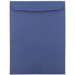 JAM Paper® Open-End 9" x 12" Catalog Envelopes, Gummed Closure #10 1/2, Presidential Blue, Pack Of 25