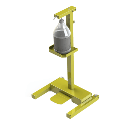 Built Sanitizer Floor Stand, 37" x 20" x 16-1/2", Yellow