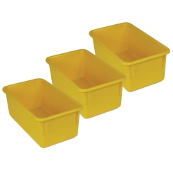 Romanoff Stowaway Trays, 5-1/4"H x 7-3/4"W x 13-1/4"D, Yellow, Pack Of 3 Trays