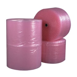 B O X Packaging Anti-Static Air Bubble Rolls, 1/2" x 24" x 250', Pink, Pack Of 2
