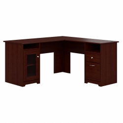 Bush Business Furniture Cabot 60"W L-Shaped Corner Desk, Harvest Cherry, Standard Delivery