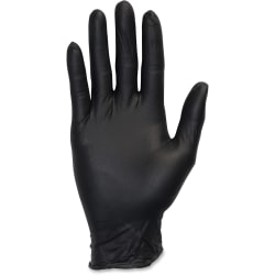 Safety Zone Medical Nitrile Exam Gloves - Large Size - Nitrile - Black - 100 / Box