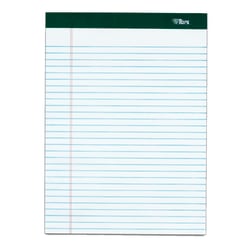 TOPS™ Double Docket™ Writing Pads, 8 1/2" x 11", Narrow Ruled, 100 Sheets, White, Pack Of 4 Pads