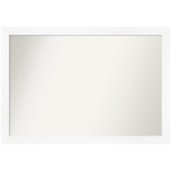 Amanti Art Narrow Non-Beveled Rectangle Framed Bathroom Wall Mirror, 27-1/4" x 39-1/4", Cabinet White