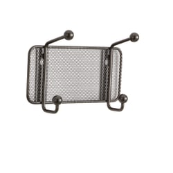 Safco® Onyx Mesh Wall Rack, 2 Double Hooks, Black