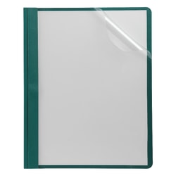 Oxford® Clear-Front Report Covers, 8 1/2" x 11", Hunter Green, Pack Of 25