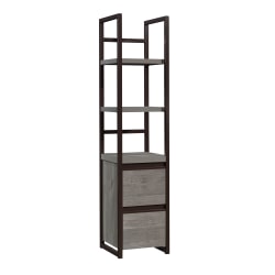 Sauder® Manhattan Gate 16-1/2"D Vertical File Cabinet With 2-Shelf Bookcase Tower, Mystic Oak