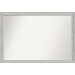 Amanti Art Non-Beveled Rectangle Framed Bathroom Wall Mirror, 27" x 39", Bel Volto Silver