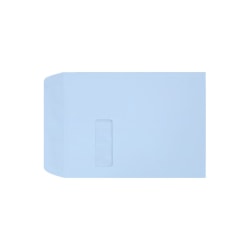 LUX #9 1/2 Open-End Window Envelopes, Top Left Window, Gummed Seal, Baby Blue, Pack Of 50