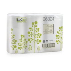 LoCor 2-Ply Toilet Paper, 1500 Sheets Per Roll, Pack Of 18 Rolls