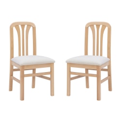 Linon Gilliam Upholstered Side Chairs, White/Natural, Set Of 2 Chairs