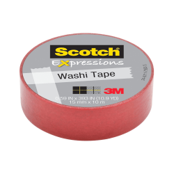 Scotch® Expressions Tape, 1" Core, 0.59" x 393", Red