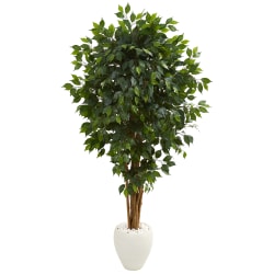 Nearly Natural Ficus 72"H Artificial Tree With Planter, 72"H x 37"W x 30"D, Green