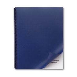 GBC® Swingline® Solids Plastic Back Binding Covers, 8 1/2" x 11", Navy Blue, Pack Of 50