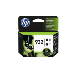HP 932 Black Ink Cartridges, Pack Of 2, L0S27AN