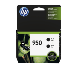 HP 950 Black Ink Cartridges, Pack Of 2, L0S28AN