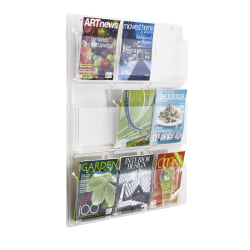 Clear Literature Rack, Magazine, 9 Pockets