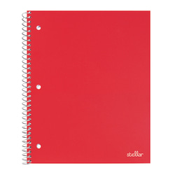 Office Depot® Brand Stellar Poly Notebook, 8" x 10-1/2", 1 Subject, Wide Ruled, 100 Sheets, Red