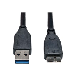 Eaton Tripp Lite Series USB 3.0 SuperSpeed Device Cable (A to Micro-B M/M) Black, 1 ft. (0.31 m) - USB cable - Micro-USB Type B (M) to USB Type A (M) - USB 3.0 - 1 ft - black