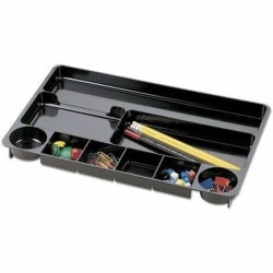 Universal Drawer Organizer - 9 Compartment(s) - Portable, Sturdy - Black - Plastic - 1