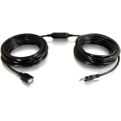 C2G 25ft USB Extension Cable - Active USB A to USB A Extension Cable with Center Boost - USB 2.0 - M/F - USB extension cable - USB (F) to USB (M) - USB 2.0 - 25 ft - active - black