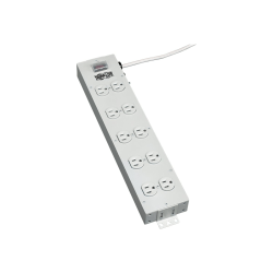 Tripp Lite Power Strip 120V 5-15R 10 Outlet Metal 15' Cord 5-15P - Power distribution strip - 15 A - AC 120 V - input: NEMA 5-15 - output connectors: 10 (NEMA 5-15) - 15 ft cord - light gray