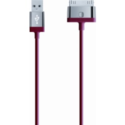 Belkin® MIXIT ChargeSync 30-Pin Cable For Apple® iPhone® 3G/4, iPad® And iPod®, Red