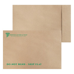 Custom 1-Color, Zip Stick® TerraBoard™ 10 PT. Brown Kraft Mailing Envelopes, 10-1/2" x 16", Open End, Box of 500
