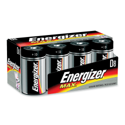 Energizer MAX Alkaline D Battery 8-Packs - For Multipurpose - D - 8/Pack - 12 / Carton