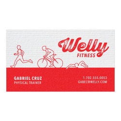 Custom 1-Color Raised Print Business Cards, 1-Side, 3-1/2" x 2", White Laid, Pack Of 250 Cards