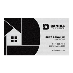 Custom 1-Color Raised Print Business Cards, 1-Side, 3-1/2" x 2", Gray Laid, Pack Of 250 Cards
