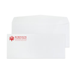 Gummed Seal, Stationery Envelopes, 4-1/8" x 9-1/2",  1-Color Raised Print, Custom #10, 24 lb. White Bond, Box Of 250