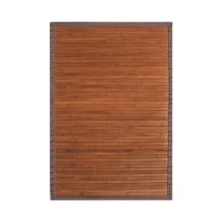 Anji AMB0031 Contemporary Chocolate Bamboo Rug - 48" Length x 72" Width - Rectangle - Dark Brown
