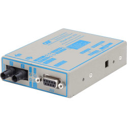 Omnitron FlexPoint RS-232 Serial Fiber Media Converter DB-9 ST Multimode 5km - 1 x RS-232; 1 x ST Multimode; US AC Powered; Lifetime Warranty