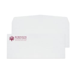 Custom #10, 1-Color Raised Print Envelopes, 4-1/8" x 9-1/2", White Laid, Box Of 250