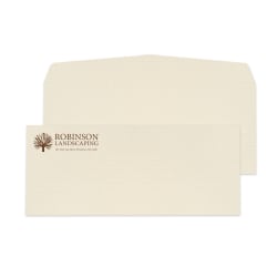 Custom #10, 1-Color Raised Print Envelopes, 4-1/8" x 9-1/2", Ivory Laid, Box Of 250