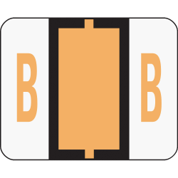 Smead® BCCR Bar-Style Permanent Alphabetical Labels, B, Light Orange, Roll Of 500