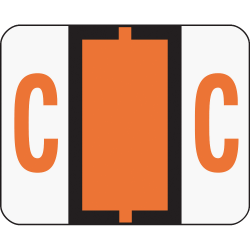 Smead® BCCR Bar-Style Permanent Alphabetical Labels, C, Dark Orange, Roll Of 500