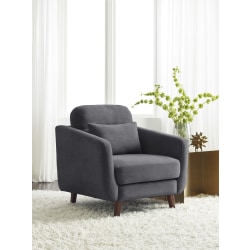 Serta® Sierra Collection Arm Chair, Slate Gray/Chestnut