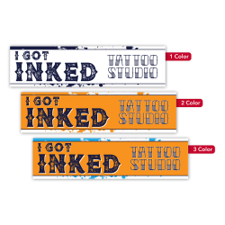 Custom Printed 1, 2 or 3 Color Bumper Stickers, Rectangle, 3" x 11-1/2", Pack of 125