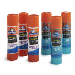 Elmer's Washable School Glue Sticks, 6g, Gel and Disappearing Purple Glue Sticks, 6 Count