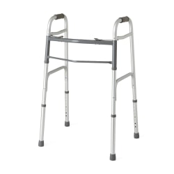 Medline Deluxe Adjustable Aluminum/Steel Folding Walker, 25" - 32"H, 300-Lb Capacity