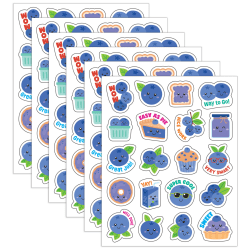 Teacher Created Resources Smelly Stickers, Blueberry, 120 Per Pack, Set Of 6 Packs
